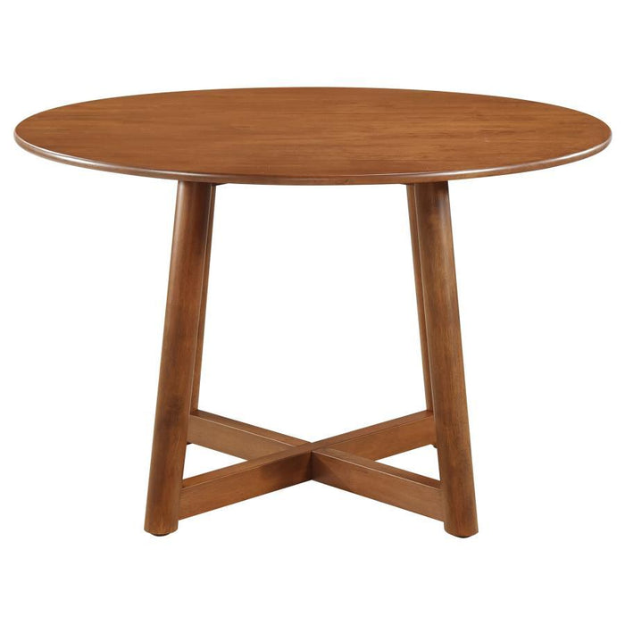 Dinah - 5 Piece Round Solid Wood Dining Set - Walnut - JaxCo Furniture