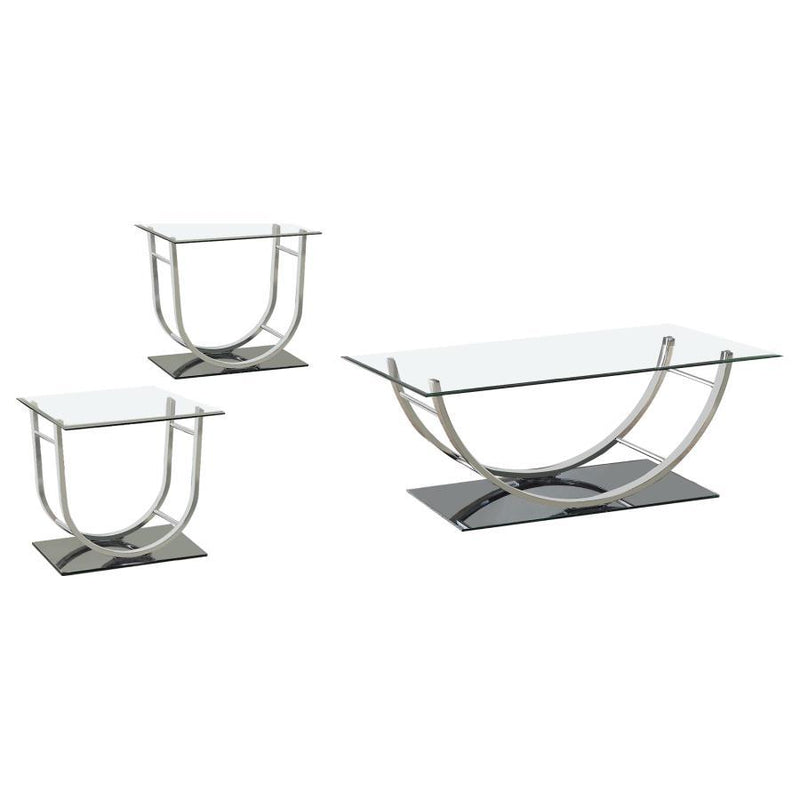 Danville - Glass Top Coffee Table Set - JaxCo Furniture