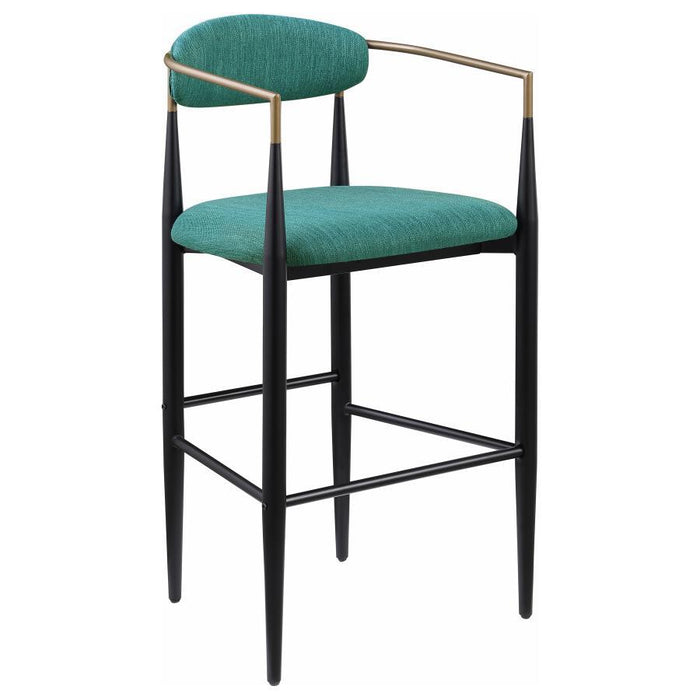 Tina - Metal Pub Height Bar Stool With Upholstered Back And Seat (Set of 2) - JaxCo Furniture