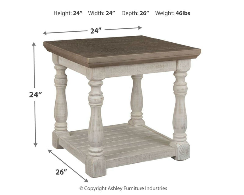 Havalance - Gray / White - Rectangular End Table - JaxCo Furniture