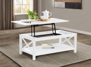 Skyview - 44" Rectangular Lift Top Coffee Table - White - JaxCo Furniture