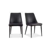 Lula - Vegan Leather Dining Chair (Set of 2) - Black - JaxCo Furniture