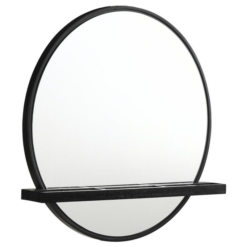 Arini - Round Vanity Wall Mirror With Shelf - JaxCo Furniture
