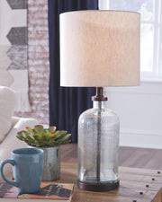 Bandile - Clear / Bronze Finish - Glass Table Lamp - JaxCo Furniture