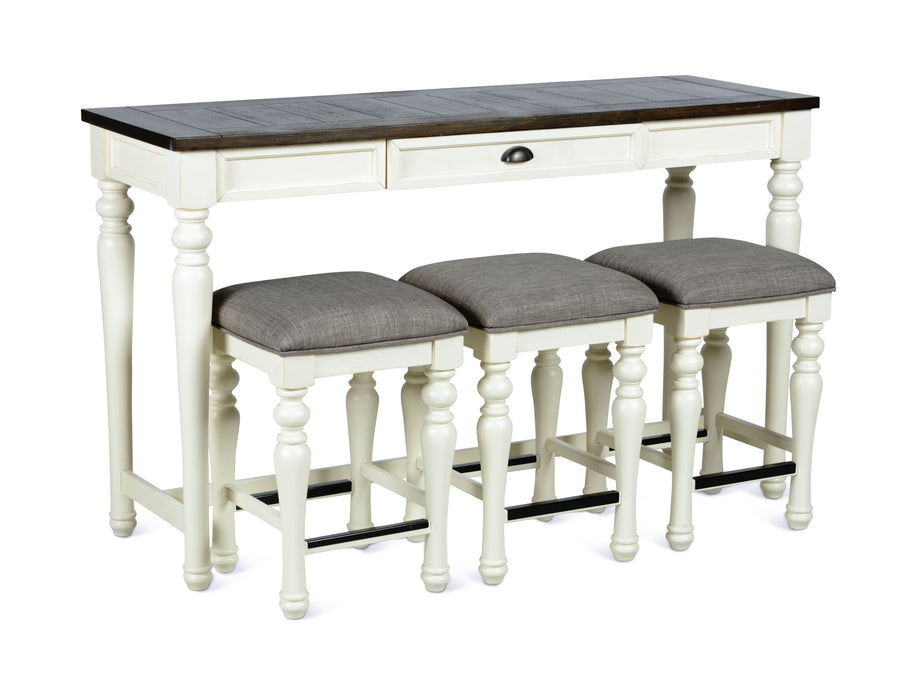 Joanna - 4 Piece Bar Set - White - JaxCo Furniture