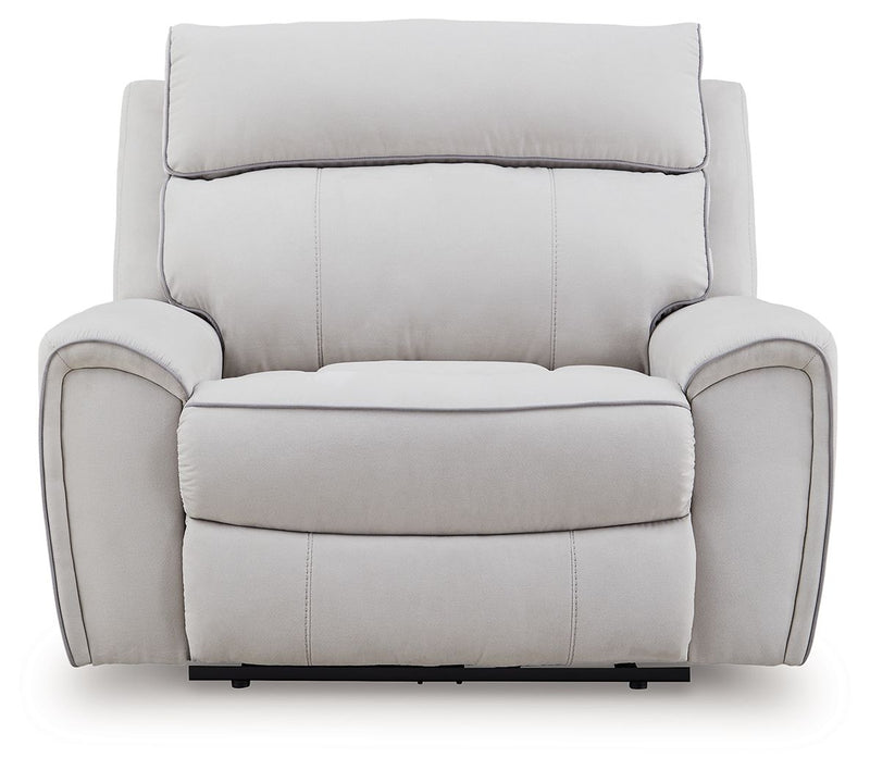 Social Pointe - Pearl / Ash - Power Recliner / Adjustable Headrest - JaxCo Furniture