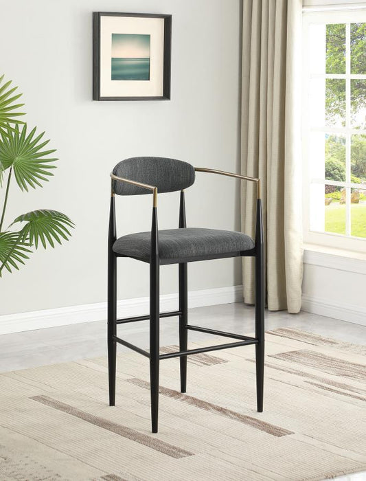 Tina - Metal Pub Height Bar Stool With Upholstered Back And Seat (Set of 2) - JaxCo Furniture