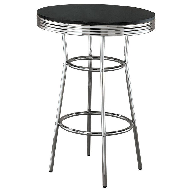 Retro - Round 30" 1950's Bistro Pub Height Bar Table - JaxCo Furniture
