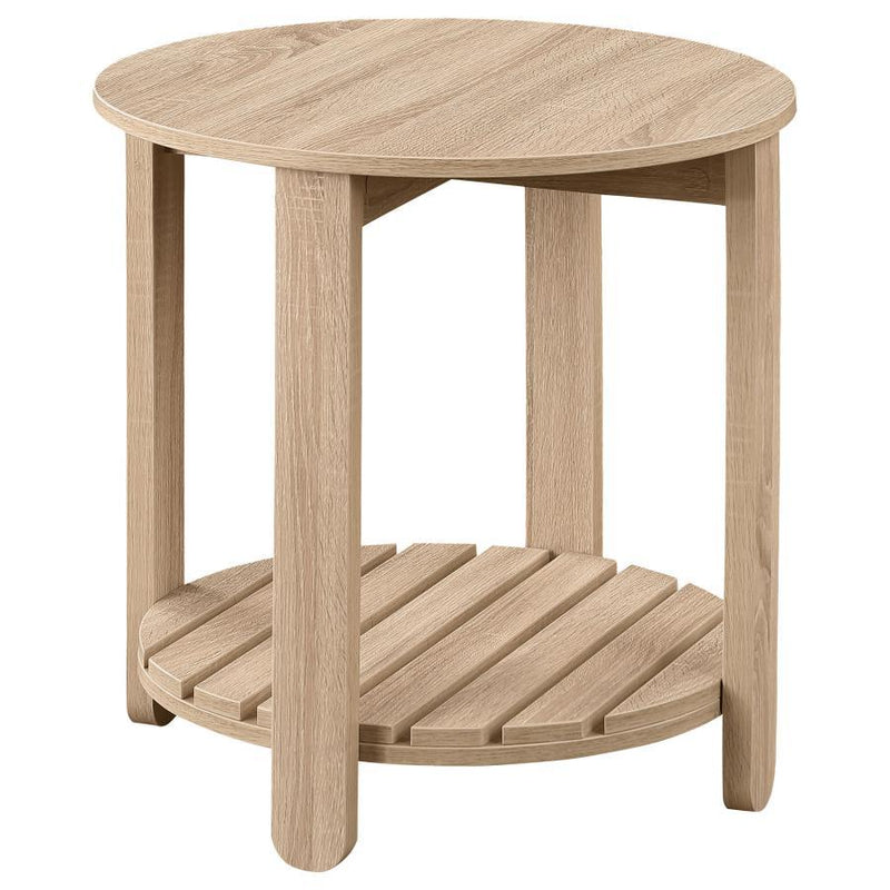 Fowler - 1 Shelf Round Engineered Wood Table - JaxCo Furniture