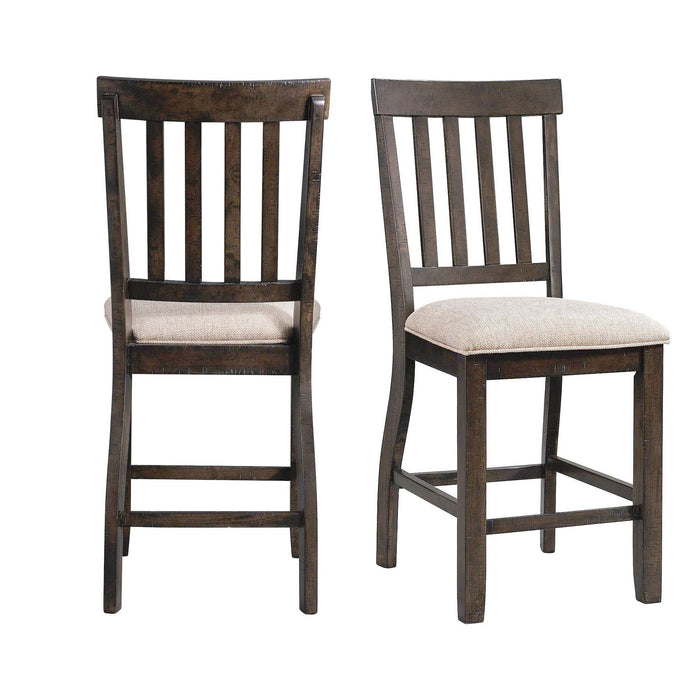 Stone - Counter Slat Back Side Chair (Set of 2) - Smokey Walnut - JaxCo Furniture