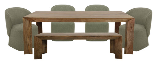 Crossings - Downtown Rectangular Dining Table With 4 Upholstered Chairs - Amber - JaxCo Furniture