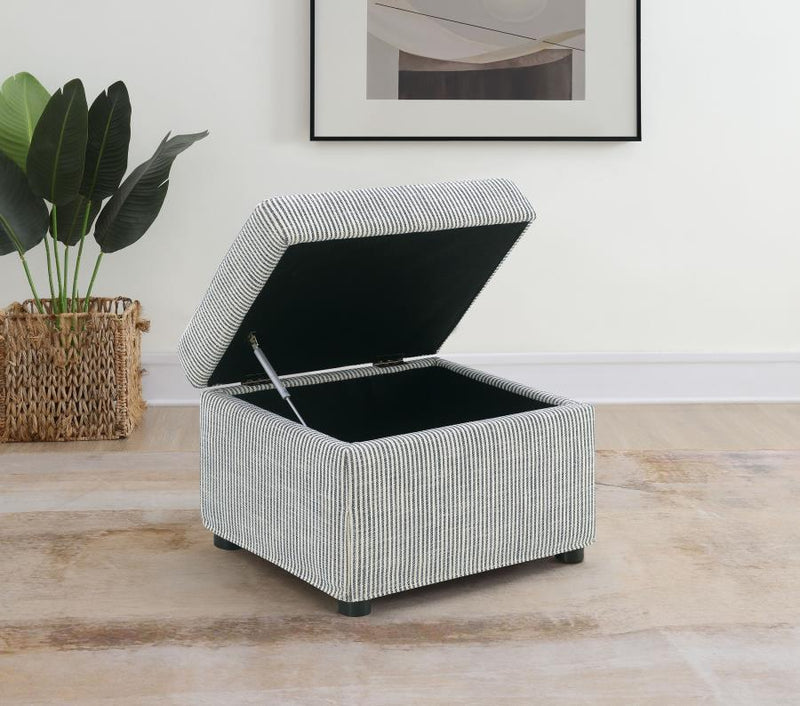 Winter - Upholstered Hydraulic Lift Top Storage Ottoman - JaxCo Furniture