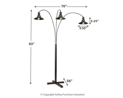 Sheriel - Black - Metal Arc Lamp - JaxCo Furniture