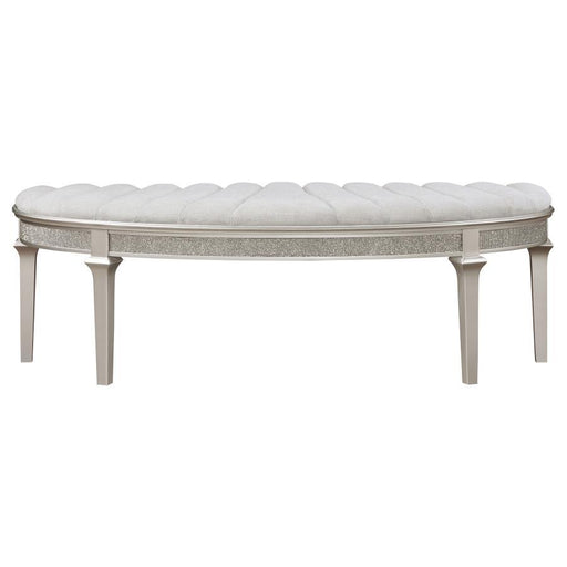 Evangeline - Curved Fabric Upholstered Bench - Silver Oak - JaxCo Furniture