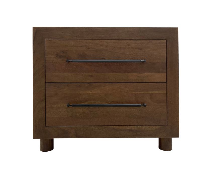 Jaxon - Wood 2 Drawer Nightstand - Cocoa Brown - JaxCo Furniture