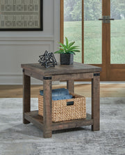 Hollum - Rustic Brown - Square End Table - JaxCo Furniture