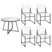 Jillian - 5 Piece Round Mirror Top Dining Set - Black Nickel - JaxCo Furniture