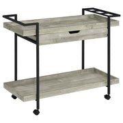 Ventura - 1-Drawer Engineered Wood Bar Cart - Gray Driftwood - JaxCo Furniture