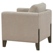 Islington - Fabric Upholstered Panel Arm Accent Chair - Taupe - JaxCo Furniture