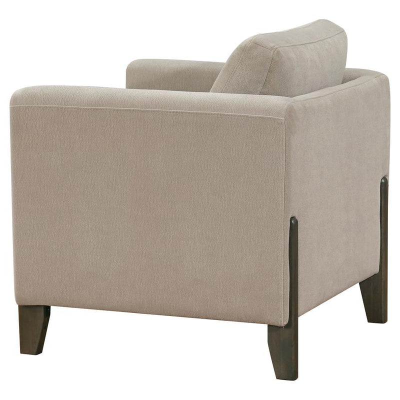 Islington - Fabric Upholstered Panel Arm Accent Chair - Taupe - JaxCo Furniture
