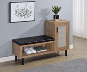 Teller - 1-Door Entryway Shoe Storage Bench - Natural Oak - JaxCo Furniture
