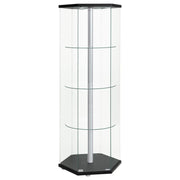 Zahavah - 4-Shelf Hexagonal Clear Glass Curio Cabinet - JaxCo Furniture