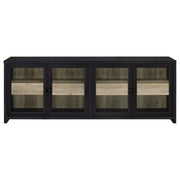 Denison - 79" 4-Door TV Stand Media Console - Black - JaxCo Furniture