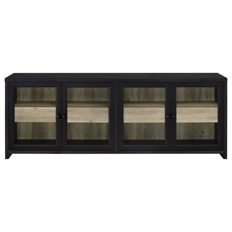 Denison - 79" 4-Door TV Stand Media Console - Black - JaxCo Furniture