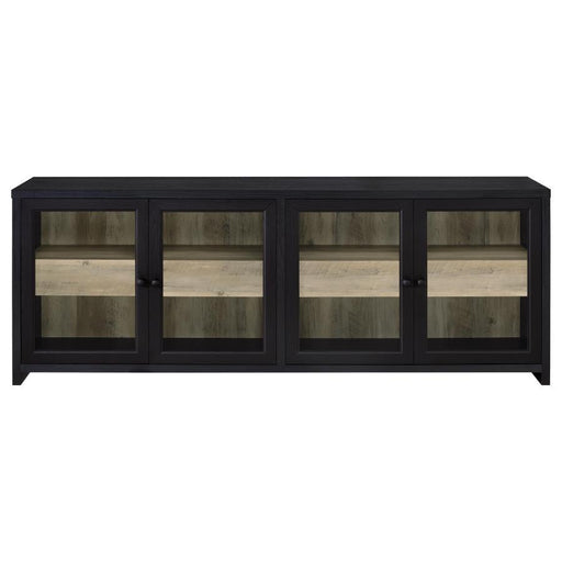 Denison - 79" 4-Door TV Stand Media Console - Black - JaxCo Furniture