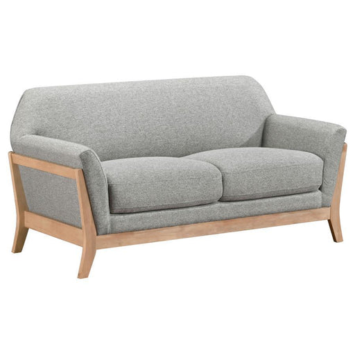 Vaughn - Fabric Upholstered Flared Arm Loveseat - Gray - JaxCo Furniture