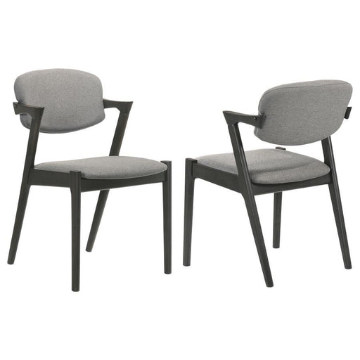 Stevie - Padded Wood Dining Arm Chair (Set of 2) - Black - JaxCo Furniture