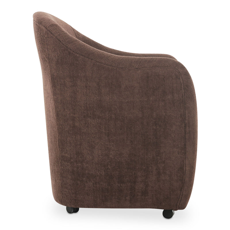 Drava - Rolling Dining Chair - Dark Brown - JaxCo Furniture