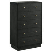 Cavelle - 5-Drawer Chest Of Drawers - Black - JaxCo Furniture