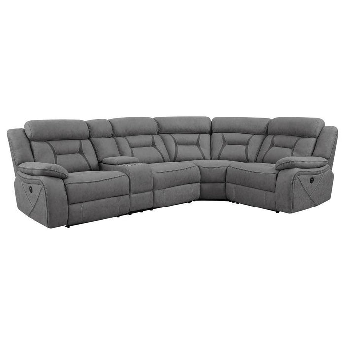 Higgins - Four-Piece Upholstered Power Sectional - JaxCo Furniture