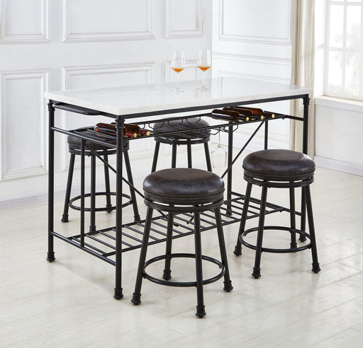 Claire - 5 Piece Set (Kitchen Island And 4 Stools) - Black - JaxCo Furniture