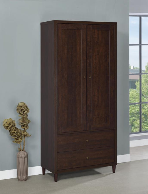 Wadeline - 2 Door Tall Accent Storage Cabinet - Rustic Tobacco - JaxCo Furniture