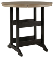 Fairen Trail - Black / Driftwood - Round Bar Table w/Umb OPT - JaxCo Furniture