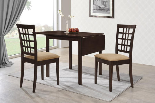 Kelso - 3 Piece Drop Leaf Dining Table Set - Cappuccino - JaxCo Furniture