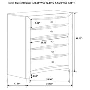 Briana - 5-Drawer Bedroom Chest - Black - JaxCo Furniture