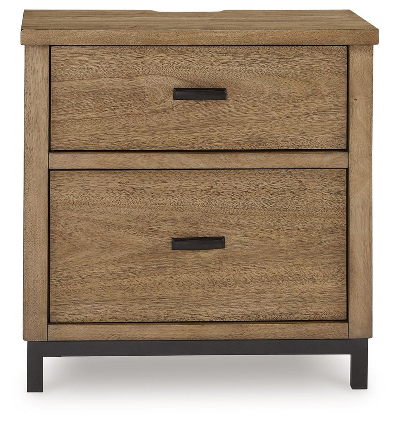 Tomtyn - Light Brown - Two Drawer Night Stand - JaxCo Furniture