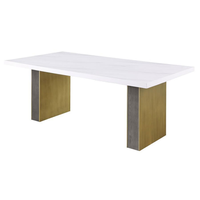 Carla - Cultured Carrara Marble Top Dining Table - White - JaxCo Furniture