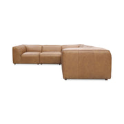 Form - Classic L Modular Leather Sectional - Light Brown - JaxCo Furniture