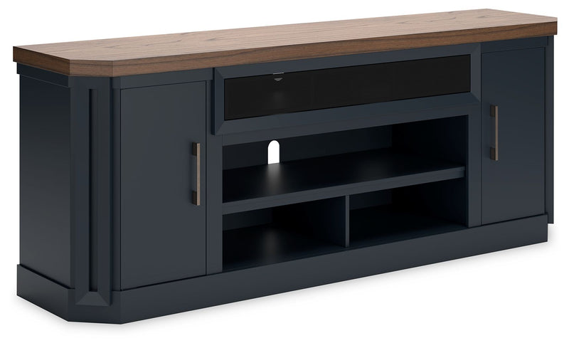 Landocken - Brown / Blue - XL TV Stand W/Fireplace Option - JaxCo Furniture