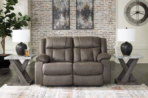 First Base - Gunmetal - Reclining Loveseat - JaxCo Furniture