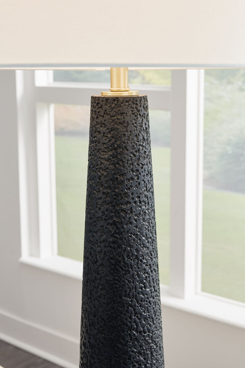 Hallburg - Black - Poly Floor Lamp - JaxCo Furniture