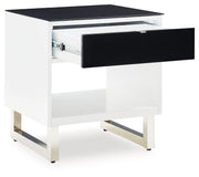 Gardoni - White / Black - Rectangular End Table - JaxCo Furniture