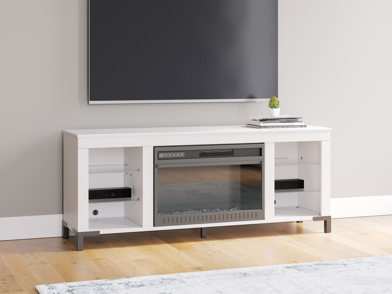 Brollevi - White - TV Stand With Fireplace - JaxCo Furniture