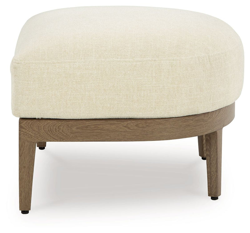 Serene Bay - Dark Brown / White - Ottoman With Cushion - JaxCo Furniture