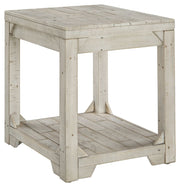 Fregine - Whitewash - Rectangular End Table - JaxCo Furniture