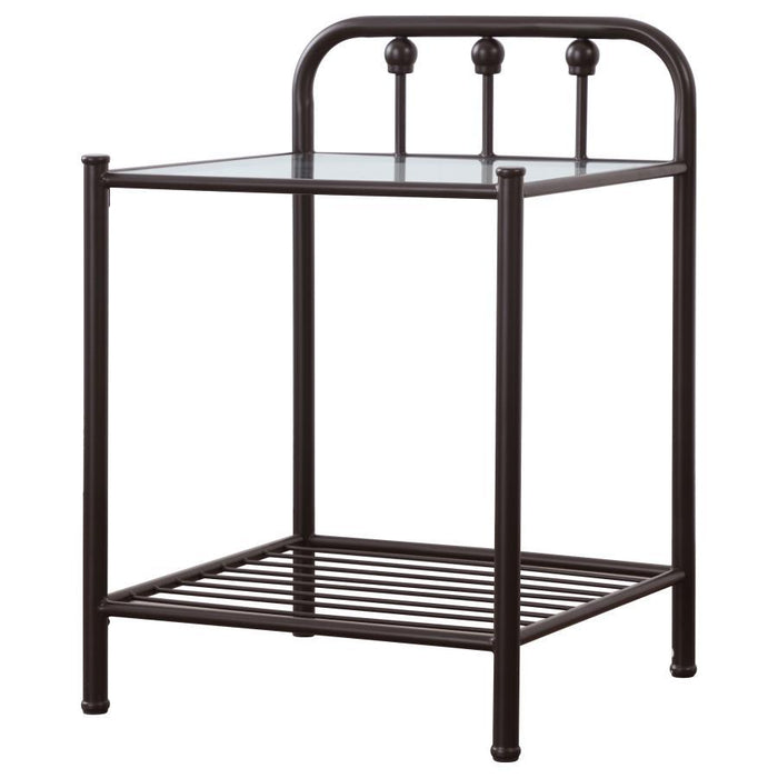 Livingston - Metal 1-Shelf Nightstand - Dark Bronze - JaxCo Furniture